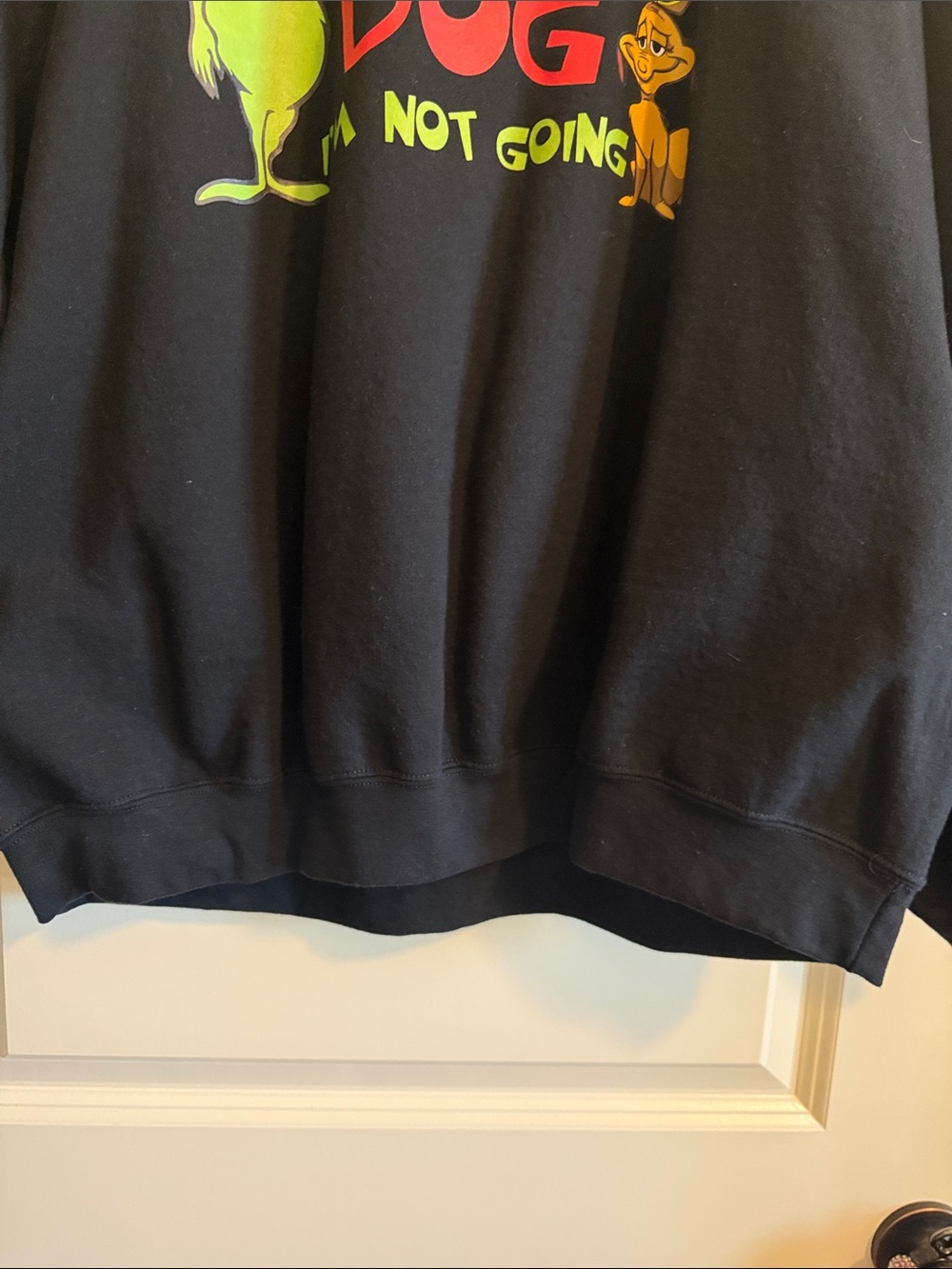 Gildan Black Sweatshirt with Neon Grinch & Dog Graphic - Picture 4 of 5
